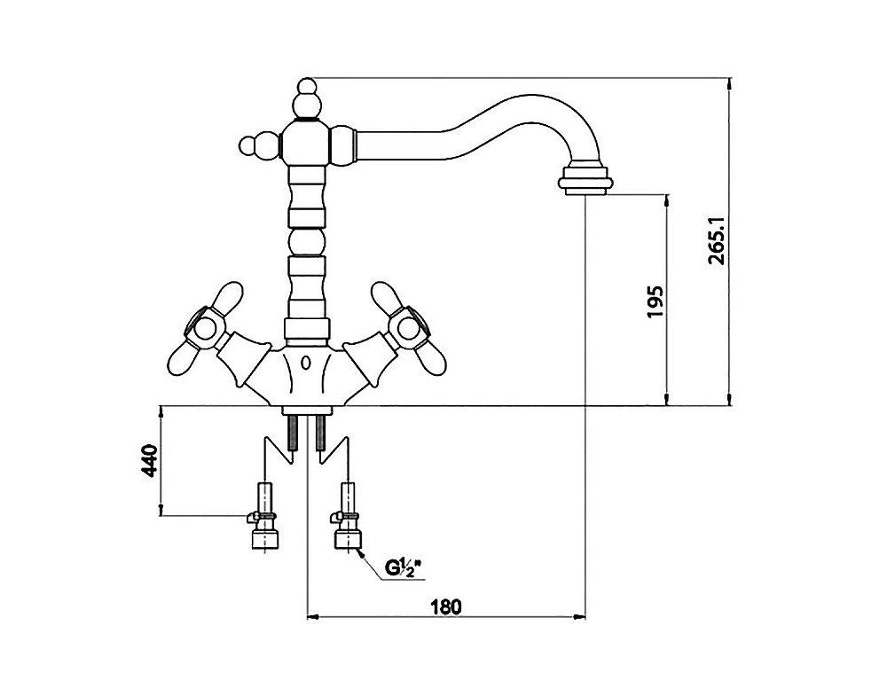 Смеситель для кухни Timo Ritz 0143FK хром, золото купить в интернет-магазине сантехники Sanbest