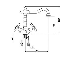Смеситель для кухни Timo Ritz 0143FK хром, золото купить в интернет-магазине сантехники Sanbest