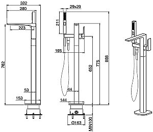 Смеситель для ванны Allen Brau Infinity 5.21009-00 купить в интернет-магазине сантехники Sanbest