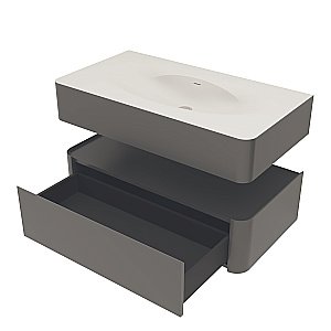 Тумба с раковиной Vincea Caprise 100 VMC-4CA100MG/VCB-4CA100MWG серый матовый для ванной в интернет-магазине Sanbest