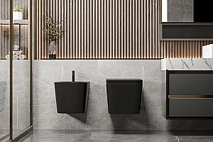 Биде подвесное ABBER Rechteck AC1250MB черное матовое купить в интернет-магазине Sanbest