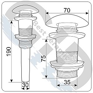 Донный клапан Gid Whm100 купить в интернет-магазине сантехники Sanbest