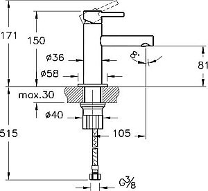 Смеситель для раковины Vitra Origin A4255526 купить в интернет-магазине сантехники Sanbest