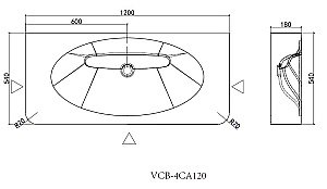 Раковина Vincea Caprise VCB-4CA120MWLG белый матовый/светло-серый матовый купить в интернет-магазине Sanbest