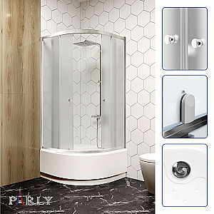 Душевой уголок Parly 80х80 ZF80N стекло матовое/профиль матовый хром купить в интернет-магазине Sanbest