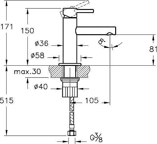 Смеситель для раковины Vitra Origin A4255526 купить в интернет-магазине сантехники Sanbest