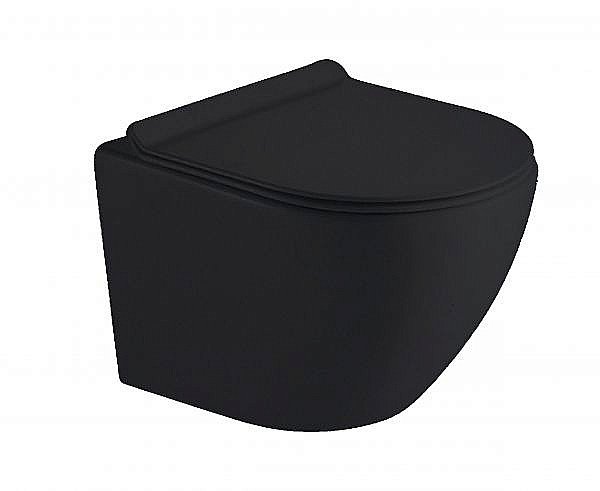 Унитаз подвесной TIMO KULO TK-403МВ безободковый, с крышкой микролифт, черный матовый купить в интернет-магазине Sanbest
