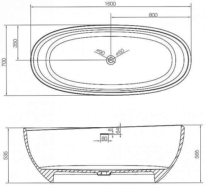 Ванна NT Bagno Venezia NT204 160х70 белая матовая купить в интернет-магазине Sanbest