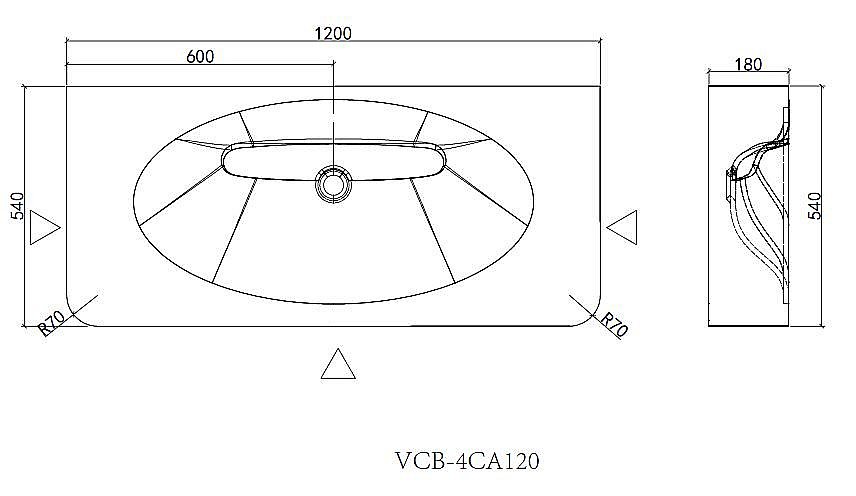 Раковина Vincea Caprise VCB-4CA120MWLG белый матовый/светло-серый матовый купить в интернет-магазине Sanbest