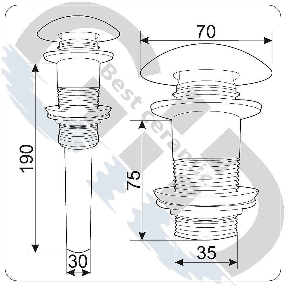 Донный клапан Gid Whm100 купить в интернет-магазине сантехники Sanbest