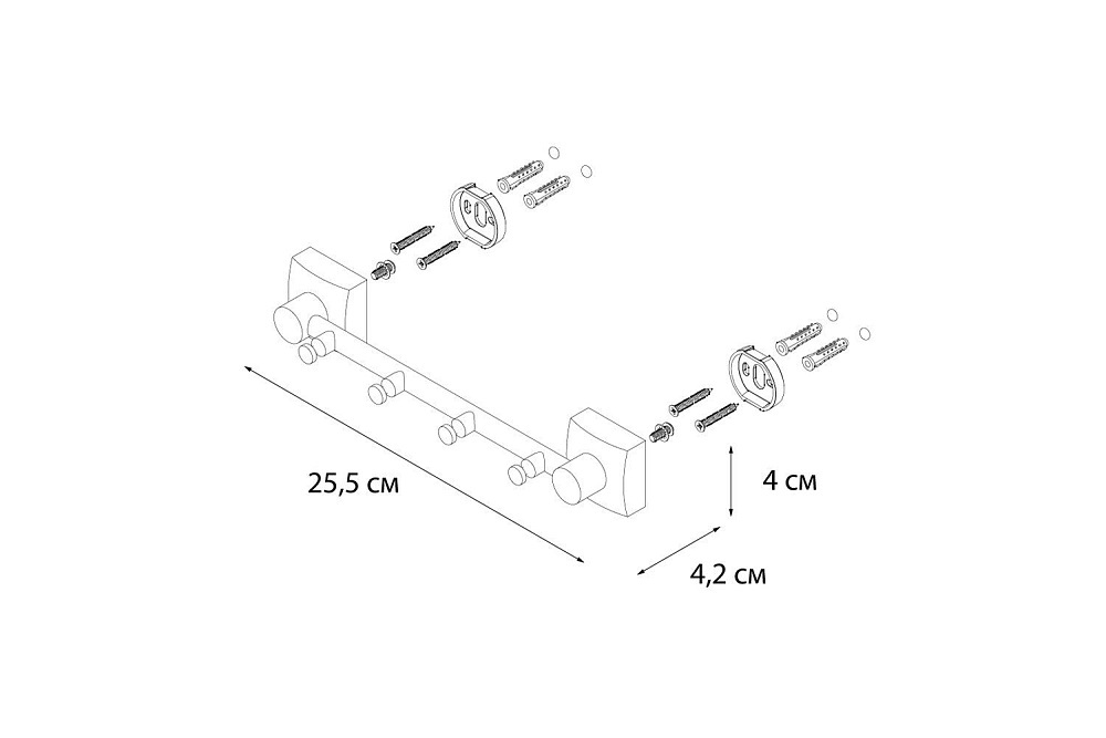 Крючок FIXSEN KVADRO FX-61305-4 купить в интернет-магазине сантехники Sanbest