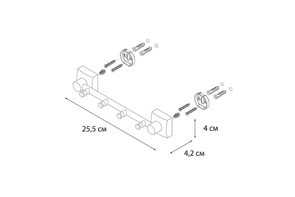 Крючок FIXSEN KVADRO FX-61305-4 купить в интернет-магазине сантехники Sanbest