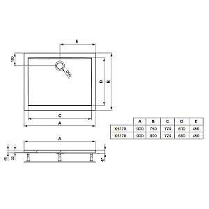 Душевой поддон Ideal Standard Ultra Flat K517801 80x90 купить в интернет-магазине Sanbest