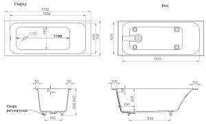 Ванна Salini Orlanda Kit 102111G 170x70 белая глянцевая купить в интернет-магазине Sanbest