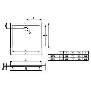 Душевой поддон Ideal Standard Ultra Flat K517801 80x90 купить в интернет-магазине Sanbest