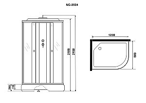 Душевая кабина Niagara Eco E120/80/26/TN 120х80 стекло тонированное/профиль хром купить в интернет-магазине Sanbest
