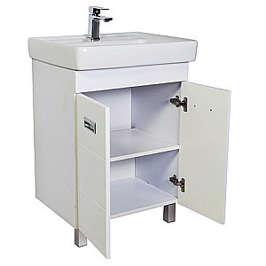 Тумба с раковиной Orange Таис Ta-60TUW+RA 60 белая для ванной в интернет-магазине Sanbest