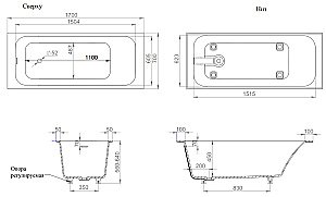 Ванна Salini Orlanda Kit S-Sense 170x70 102111G белая купить в интернет-магазине Sanbest