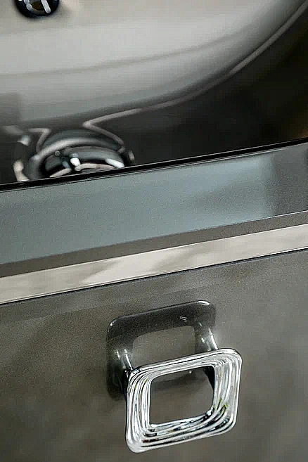 Консоль с раковиной Armadi Art LUCIDO 80 глянцевый графит для ванной в интернет-магазине сантехники Sanbest