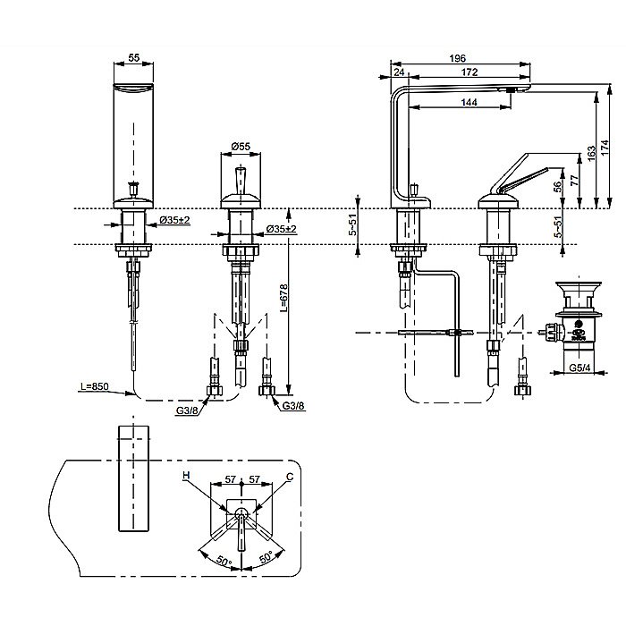 Смеситель для раковины Toto Neorest Faucet TLP02304R купить в интернет-магазине сантехники Sanbest