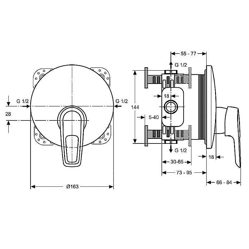 Смеситель для душа Ideal Standard Vito A6064AA купить в интернет-магазине сантехники Sanbest