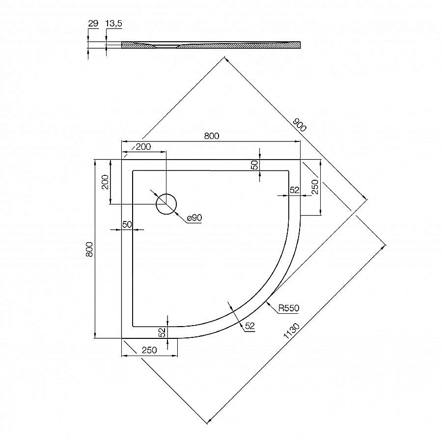 Душевой поддон Акватон Калифорния М 80Х80 1A740036CA010 белый купить в интернет-магазине Sanbest