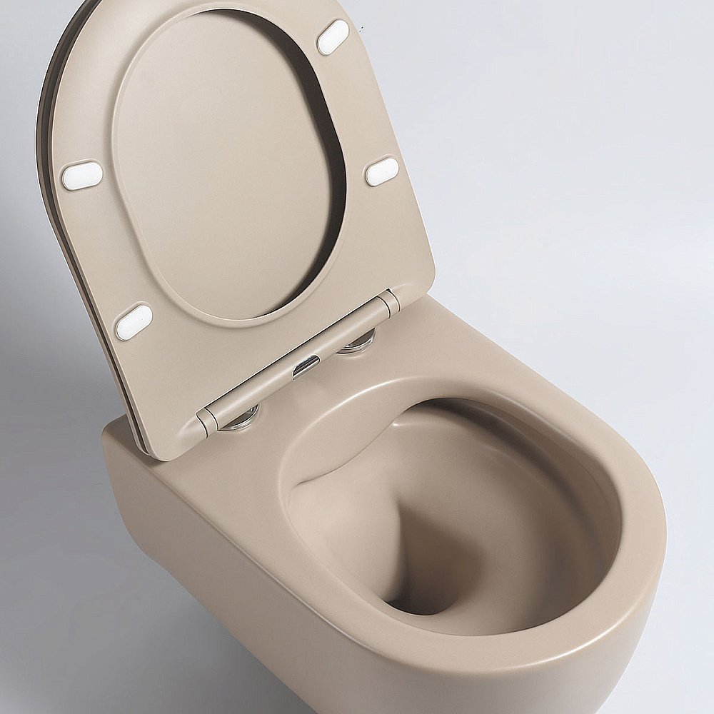 Унитаз Vincea Evo VT1-34SMC безободковый, с крышкой микролифт, капучино матовый купить в интернет-магазине Sanbest