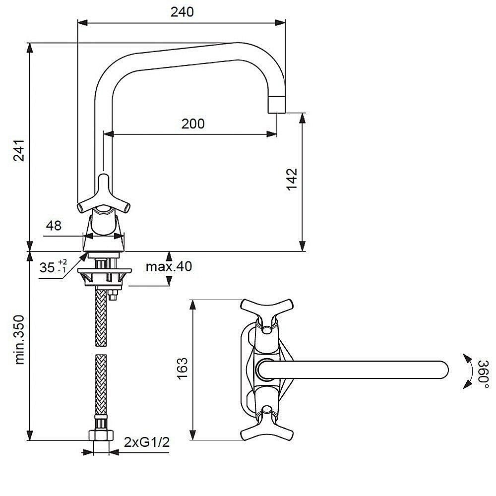 Смеситель для кухни Vidima TRINITY BA263AA купить в интернет-магазине сантехники Sanbest