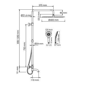 Душевая система WasserKraft SET2775 Thermo хром купить в интернет-магазине сантехники Sanbest