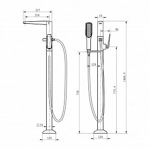 Смеситель для ванны Boheme Venturo 389-W белый/золото купить в интернет-магазине сантехники Sanbest