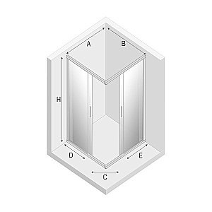 Душевой уголок NEW TRENDY NEW PRAKTIC K-0490 80x90 стекло прозрачное/профиль хром купить в интернет-магазине Sanbest