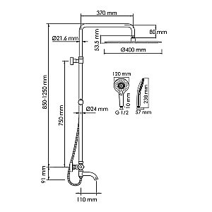 Душевая система WasserKraft SET2775 Thermo хром купить в интернет-магазине сантехники Sanbest