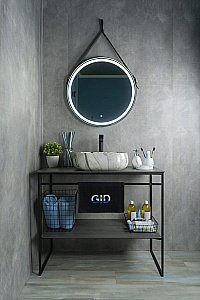Раковина накладная Gid 45 Mnc189 54425 серый мрамор купить в интернет-магазине Sanbest