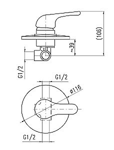 Смеситель для душа Rav-Slezak SAZAVA SA083 купить в интернет-магазине сантехники Sanbest