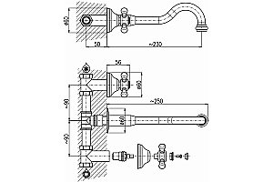 Смеситель для раковины Rav-Slezak MORAVA RETRO MK431SM бронза купить в интернет-магазине сантехники Sanbest
