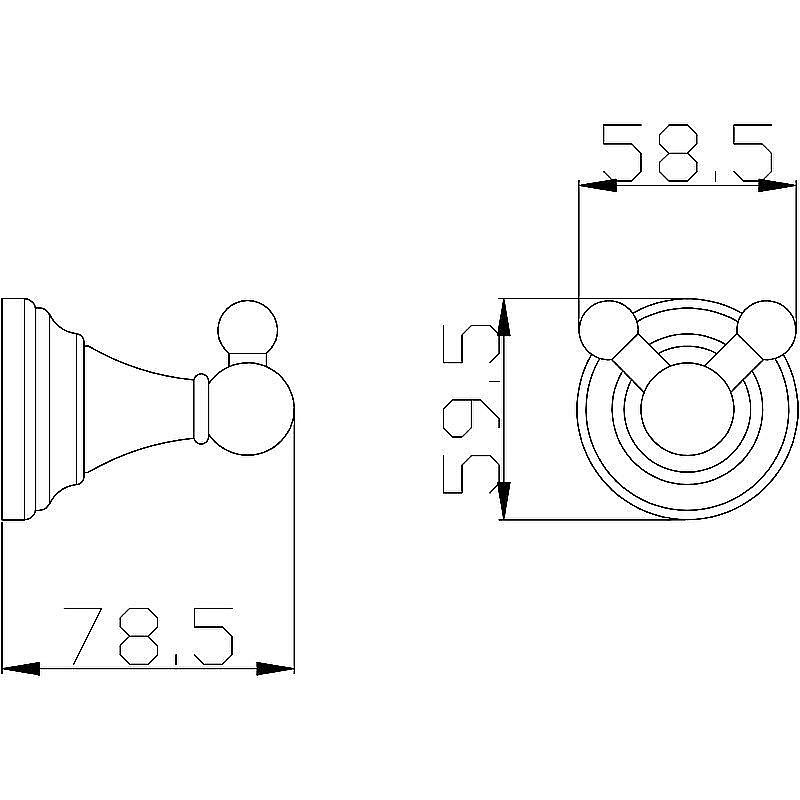 Крючок двойной Rav-Slezak Morava MKA0102CMAT черный купить в интернет-магазине сантехники Sanbest