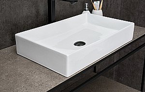 Раковина накладная Gid Geometrico 60,5 N9496 51228 белая купить в интернет-магазине Sanbest