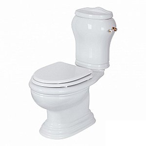 Унитаз Migliore Milady 20846 выпуск в пол белый/ручка бронза купить в интернет-магазине Sanbest