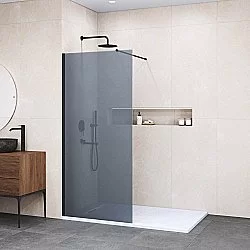 Душевая перегородка RGW Walk In WA-010B 140 351001014-34 стекло тонированное/профиль черный купить в интернет-магазине Sanbest