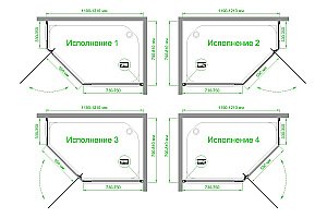 Душевой уголок Royal Bath TR RB1280TR-C-BL 80х120 матовое стекло/профиль черный купить в интернет-магазине Sanbest
