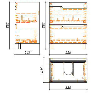 Тумба с раковиной Azario KANTRI 70/2 Н CS00097252 белая для ванной в интернет-магазине Sanbest