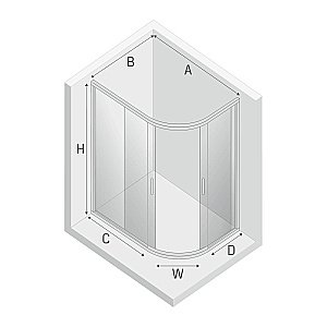 Душевой уголок NEW TRENDY NEW MAXIMA K-0578 120x85 стекло прозрачное/профиль хром купить в интернет-магазине Sanbest