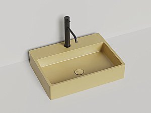 Раковина Salini OTTAVIA 1103101GF 59,5 из искусственного камня S-Sense, глянцевая, цвет по RAL полностью купить в интернет-магазине Sanbest