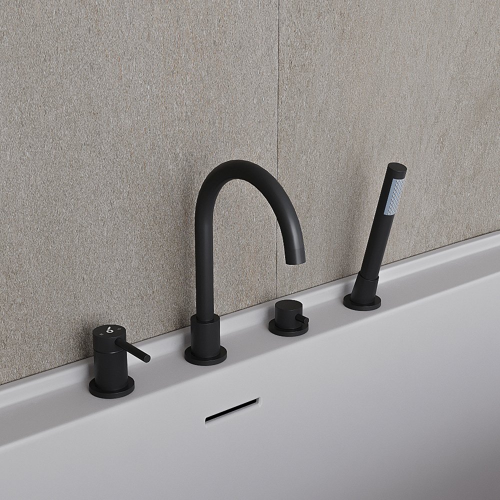 Смеитель для ванны Oliveeka Y OL-669017-MB черный матовый купить в интернет-магазине сантехники Sanbest