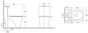 Унитаз моноблок WeltWasser WELZBACH 001GL-WT белый глянец купить в интернет-магазине Sanbest