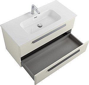 Тумба с раковиной Cezares ECO-CER-N 100 ECO-CER-N-1000-2C-SO-AS-P альпака брашированная для ванной в интернет-магазине Sanbest