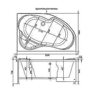 Ванна акриловая Aquanet Capri 170х110 с к/с купить в интернет-магазине Sanbest