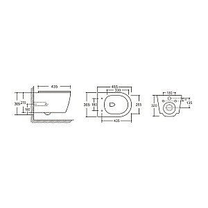 Унитаз CeruttiSpa SELLA Aria MBF CT10016 безободковый, с крышкой микролифт, черный матовый купить в интернет-магазине Sanbest