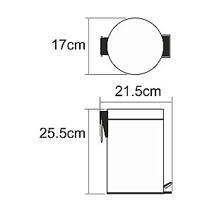 Ведро для мусора WasserKraft K-633BLACK 3L купить в интернет-магазине сантехники Sanbest