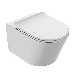 Унитаз подвесной Jacob Delafon Bastille EDAB103-00 безободковый, с инсталляцией, с крышкой микролифт, белый/кнопка глянцевая белая купить в интернет-магазине Sanbest